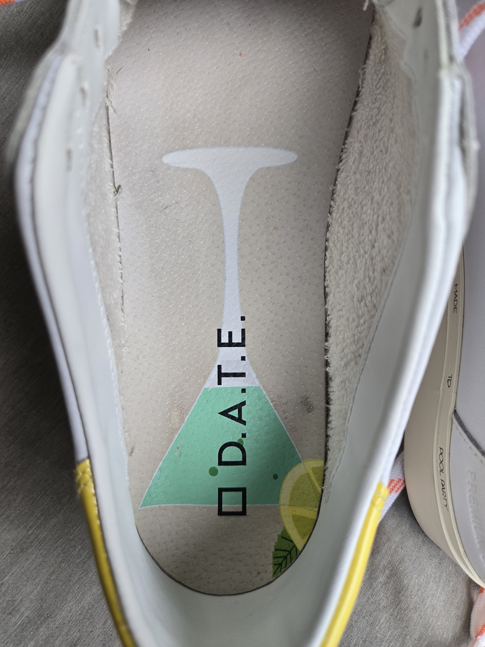 D.A.T.E. Hill Low Premium Italian Leather Sneakers White Pink Palm Tree US 7 - Picture 7 of 14